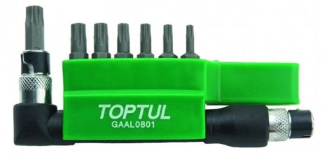 GAAL0801 Toptul Набор бит 1/4" TORX T10H-T40H + Гобр.перех. 8ед.