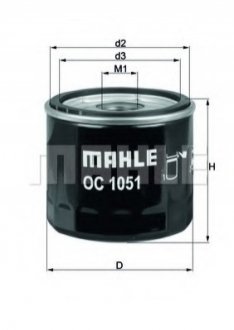 OC 1051 MAHLE / KNECHT Фильтр масляный