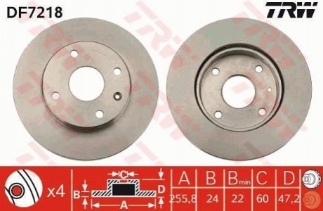 DF7218 TRW Тормозной диск