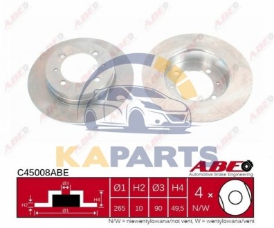 C45008ABE ABE Гальмівний диск