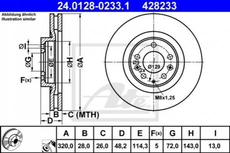 24.0128-0233.1 ATE Диск тормозной