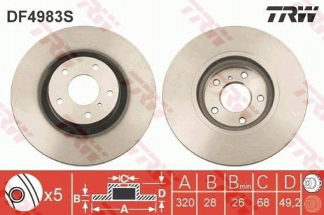 DF4983S TRW Гальмівний диск