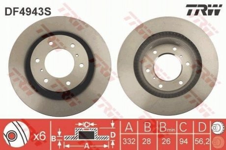 DF4943S TRW Гальмівний диск