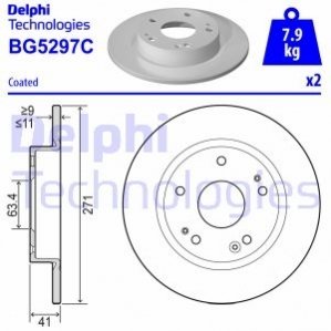 BG5297C Delphi Гальмівний диск