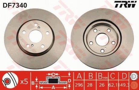DF7340 TRW Тормозной диск
