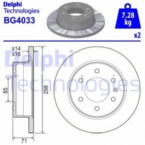 BG4033 Delphi Гальмівний диск