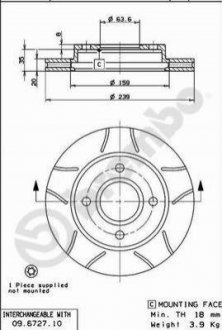 09.6727.77 BREMBO Гальмівний диск