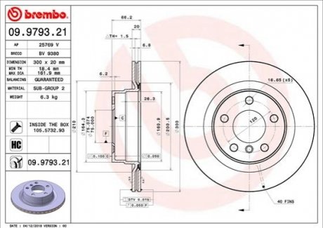 09.9793.21 BREMBO Гальмівний диск