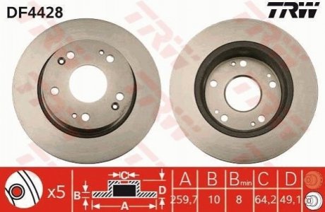 DF4428 TRW Гальмівний диск