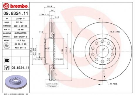 09.8324.11 BREMBO Гальмівний диск