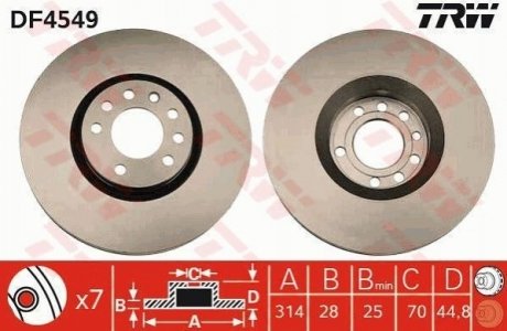 DF4549 TRW Гальмівний диск