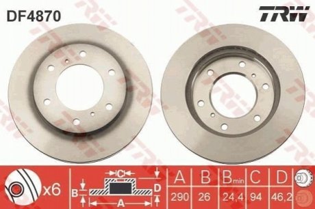 DF4870 TRW Тормозной диск