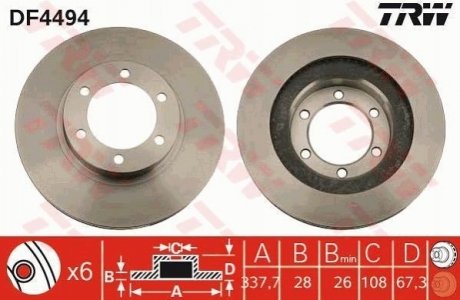 DF4494 TRW Тормозной диск