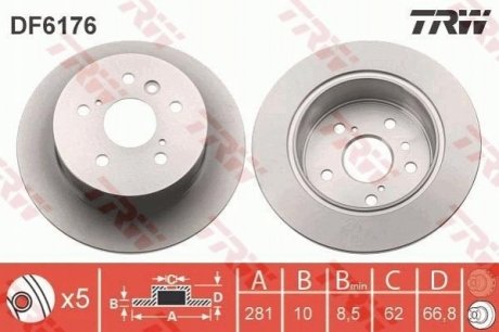 DF6176 TRW Гальмівний диск