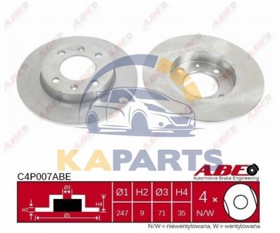 C4P007ABE ABE Гальмівний диск