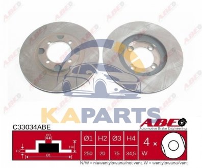 C33034ABE ABE Гальмівний диск