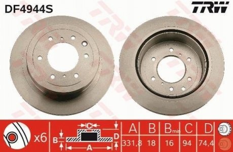 DF4944S TRW Гальмівний диск