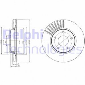 BG4282C Delphi Диск гальмівний NISSAN Juke/Pulsar "F D=280mm "10>>