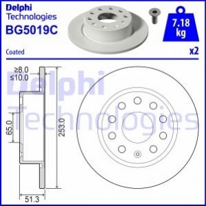 BG5019C Delphi Гальмівний диск