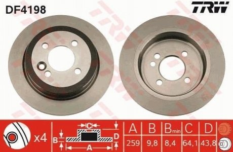 DF4198 TRW Гальмівний диск