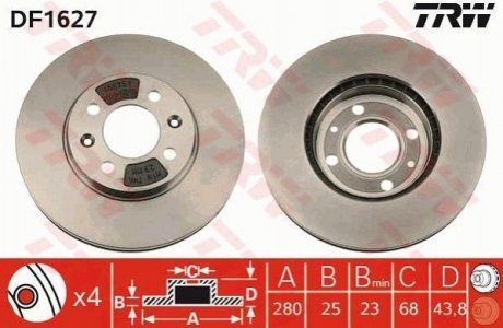 DF1627 TRW Гальмівний диск