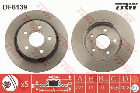DF6139 TRW Гальмівний диск TRW