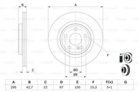 0 986 479 F75 BOSCH Диск гальмівний