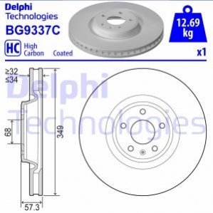 BG9337C Delphi Гальмівний диск