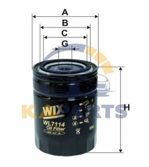 WL7114 WIX FILTERS Фільтр масляний