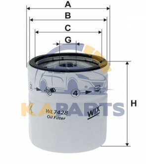 WL7428 WIX FILTERS Фільтр масляний