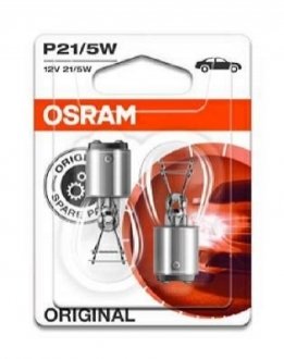 7528_02B OSRAM Лампа допоміжн. освітлення P21/5W 12V 21/5W BAY15d (2шт.) blister (вир-во OSRAM)