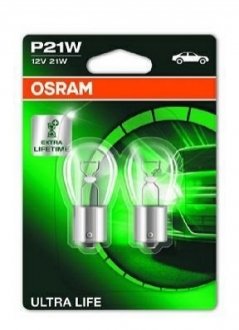 7506 ULT_02B OSRAM Лампа розжарювання P21W 12V 21W BA15s Ultra Life (компл.) (вир-во OSRAM)