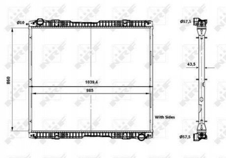 519739 NRF Радиатор системы охлаждения, SCANIA G-Serie,P-Serie,R-Serie G 420, P 420, R 420 3/2004->