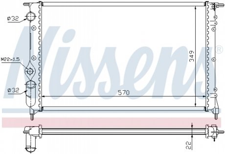 63925 NISSENS Радіатор RN R 19(88-)1.4 i(+)[OE 77 00 816 323]