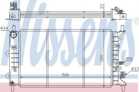 621621 NISSENS Радіатор FD ESCORT V - VI(90-)1.4 CFi(+)[OE 1664037]