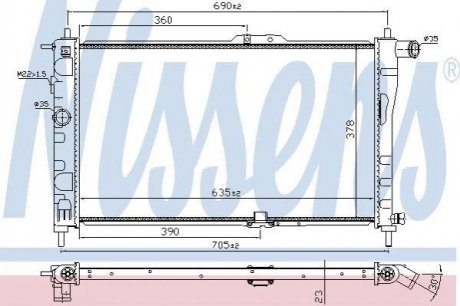 61651A NISSENS Радіатор охолодження DAEWOO NEXIA (94-) (вир-во Nissens)