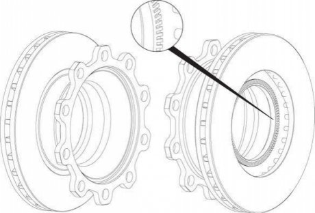 BCR199A BERAL Гальмівний диск, GIGANT SMB, 430мм ABS, Knorr SB/SN7; Haldex DB20; Wabco Pan22