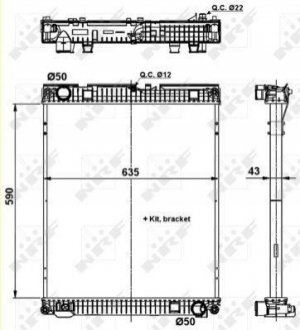 509873 NRF Радиатор системы охлаждения, MAN TGL 10.180 FC, FRC, FLC, FLRC