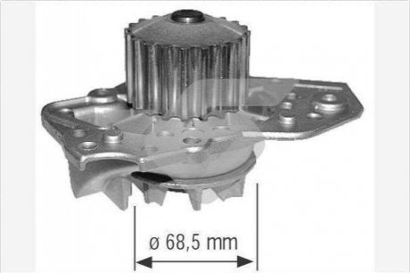 WP09 HUTCHINSON Насос водяной Peugeot 405, 309 1.9D (-95) (WP09) Hutchinson