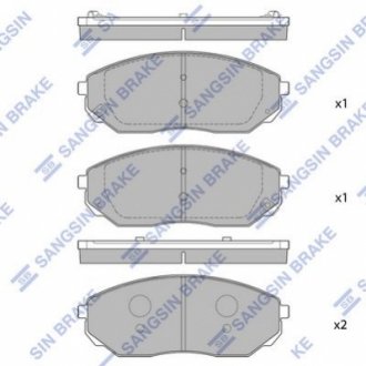 SP1153 Hi-Q (SANGSIN) Комплект гальмівних колодок з 4 шт. дисків