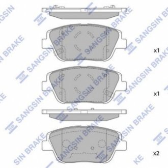 SP1398 Hi-Q (SANGSIN) Колодки тормозные передние (SP1398) (58101-3QA50) SANGSIN