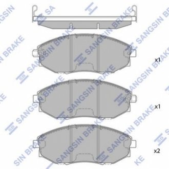 SP1193 Hi-Q (SANGSIN) Колодка тормозная Epica/Evanda 2,5 перед (к-т 4 шт) HI-Q