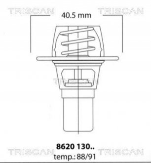 862013091 TRISCAN Термостат Renault 1.1/1.2/1.4 1397 C1J 07/88>11/95