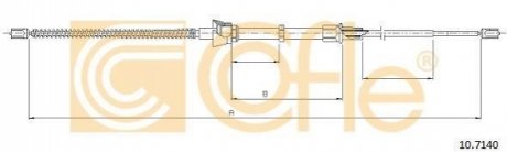 107140 COFLE Трос ручних гальм(барабан) Seat Ibiza, VW Polo, 1