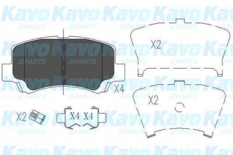 KBP-8509 KAVO Колодки тормозные дисковые {перед, с пластинами}