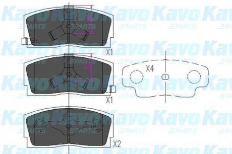 KBP-1501 KAVO Колодки гальмівні дискові {перед, з пластинами}