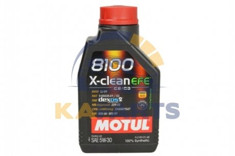 814001 MOTUL Олива моторна Motul 8100 X-Clean EFE 5W-30, 1л.