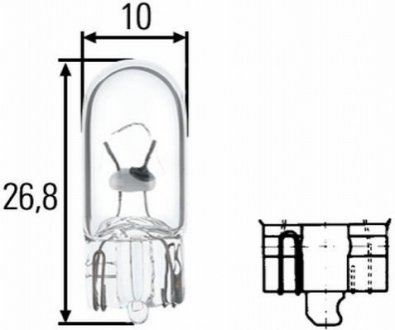 8GP003594251 HELLA Лампа розжарювання, W5W 24V 5W W 2,1 x 9,5d