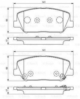 0986495337 BOSCH Комплект тормозных колодок, дисковый тормоз