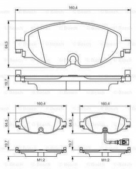 0986495347 BOSCH Комплект тормозных колодок, дисковый тормоз